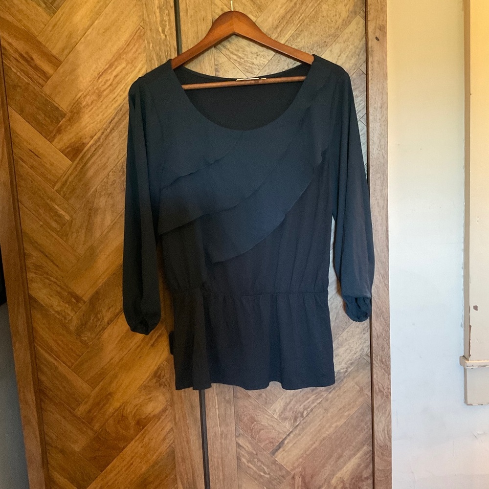 Deletta Navy Long Sleeve Women’s Blouse